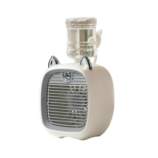 Grey Mini Usb Water Cooling Fan Portable Turbo Spray Humidification Cooler For Desktop Travel Home Office Compact Design #Uf123