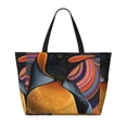 thumbnail image 2 of Daiia Abstract Pattern Penguin Beach Travel Bag - Water-Resistant Beach Bag, Lightweight Tote with 7 Pockets for Women and Men - Gym,Pool,Camping,Reusable Grocery Bag, 2 of 7