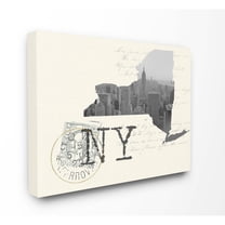 The Stupell Home Decor New York Black and White Photograph on Cream Paper Postcard Canvas Wall Art