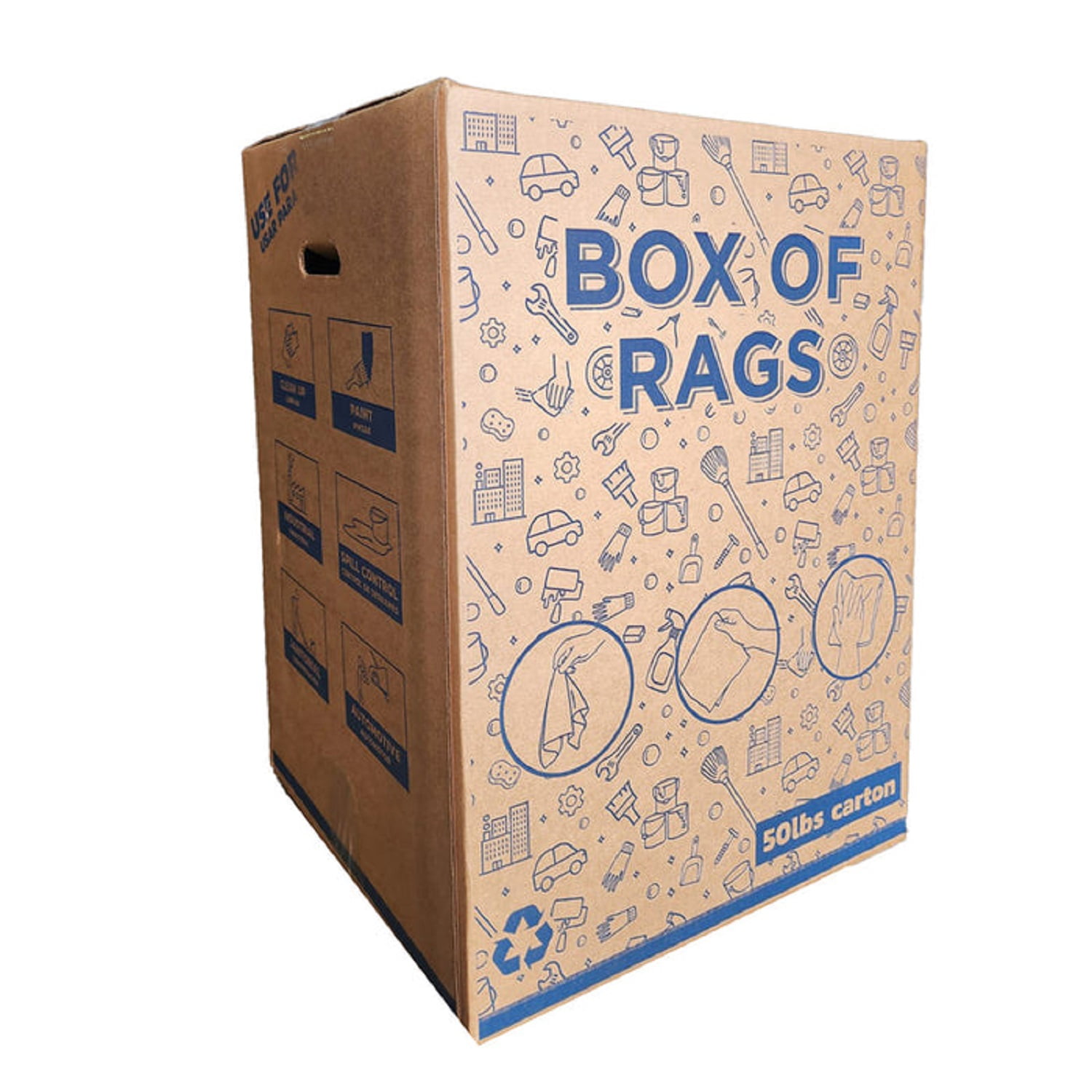 SupremePlus Recycled Color Fleece Rags for Wiping, Multipurpose Cleaning Cloth - 50 lbs. Box
