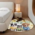 thumbnail image 2 of Round Rugs 3.3Ft, Spring Dog Round Area Rug Washable Indoor Throw Carpet, Sunflower Daisy Botanical Yellow Ombre Soft Non Slip Circle Rug for Laundry Room Patio Home Decor Aesthetic, 2 of 8