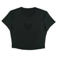 thumbnail image 6 of HDE Women's Heart Cut Out Crop Top Short Sleeve T Shirt Black - L, 6 of 6