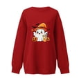 thumbnail image 4 of VKOYWKM Women's Oversized Sweatshirts Halloween Ghost Graphic Sweatshirt Crewneck Long Sleeve Fall Pullover Party Tops Matching Family Halloween Sweatshirts, 4 of 4