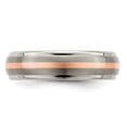 thumbnail image 4 of Edward Mirell Titanium&Real 14kt Rose Gold Brushed & Polished 6mm Band S:12, 4 of 8