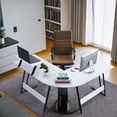 thumbnail image 4 of Vineego L-Shaped Computer Desk Modern Corner Desk with Small Table,White, 4 of 8