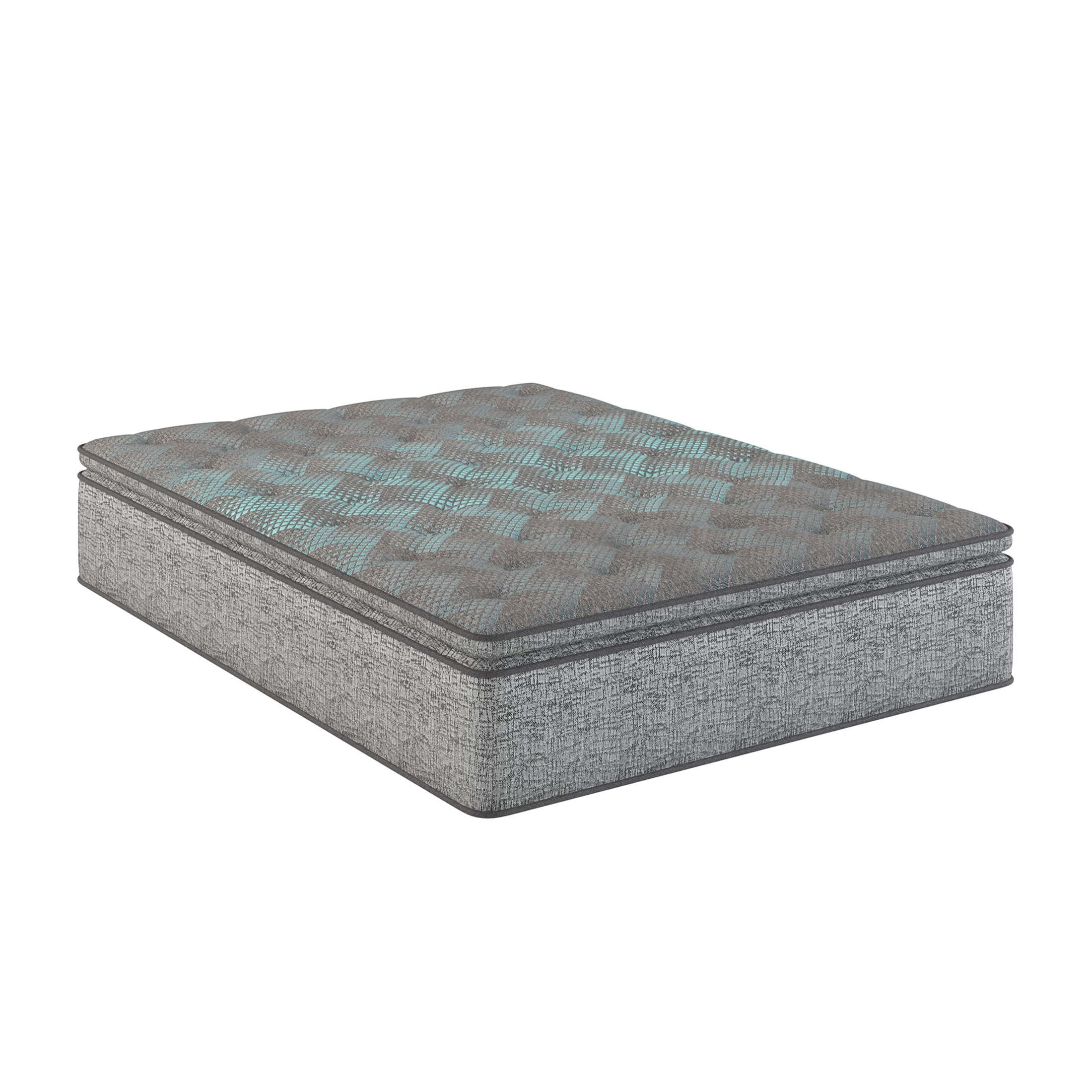 JERFIT 12" King Hybrid Mattress, Euro Top Plush with Cooling Gel Foam, Individually Pocketed Coils for Motion Isolation, Grey Blue