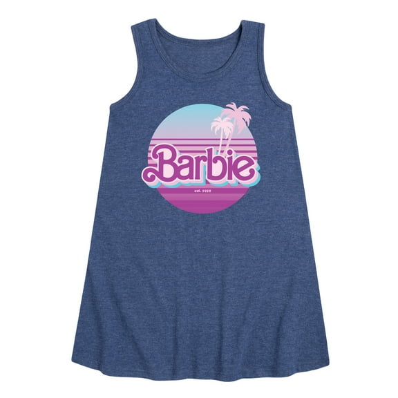 Barbie - Palm Trees - 90's Retro Style - Toddler and Youth Girls A-line Dress