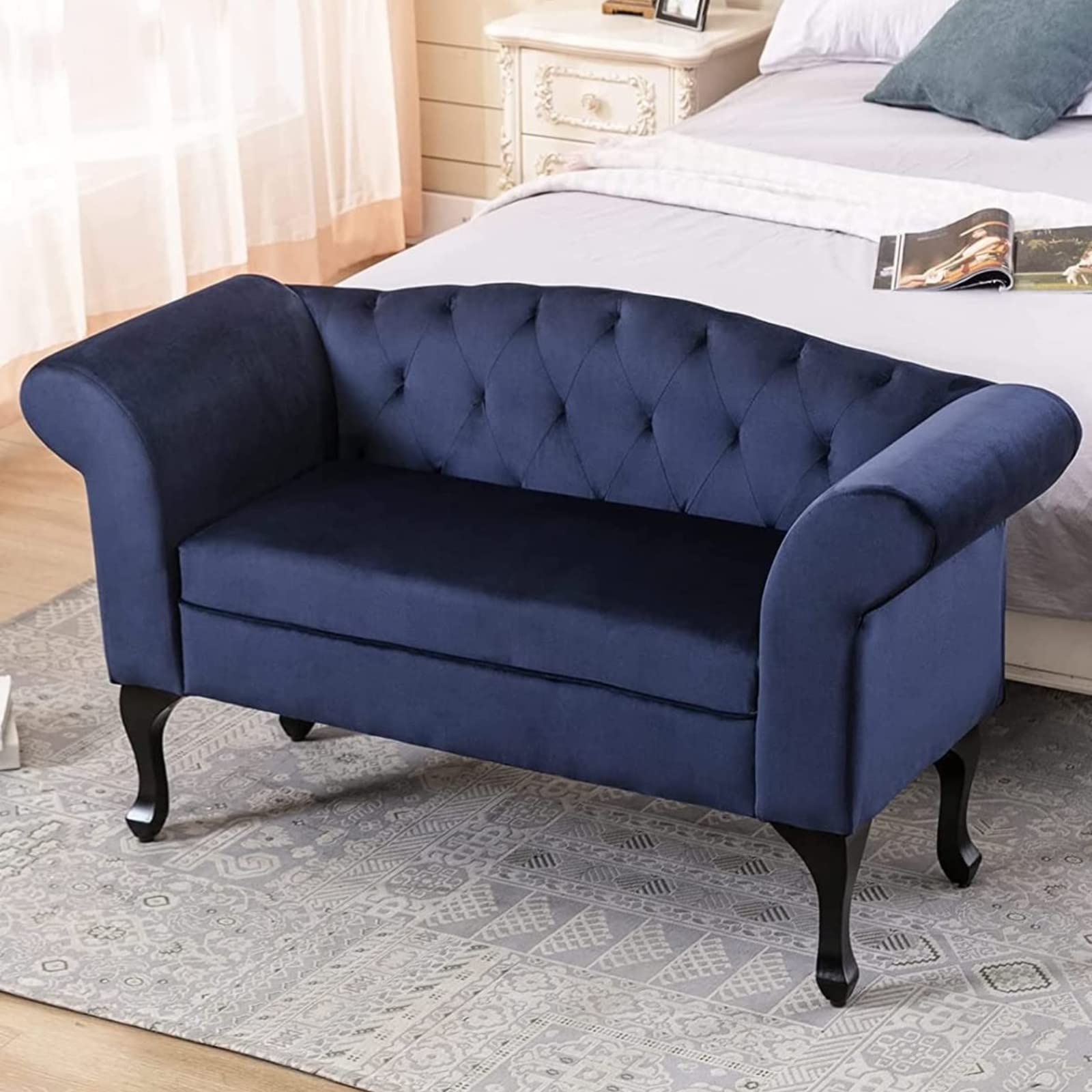 LavoriAK 53" Velvet Loveseat Sofa, Upholstered Small Love Seat Couch