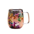thumbnail image 2 of 250ml Double-Walled Glass Coffee Mug with Handle, Reusable Insulated Glass Cup with Built-in Dried Floral Design, 8.5oz Aesthetic Flower Tea Cup for Women & Gifts(B), 2 of 6