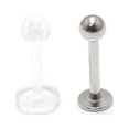 thumbnail image 1 of Labret Monroe 2pcs 16G 8mm Anodized Surgical Steel + Clear Lip Retainer, 1 of 2