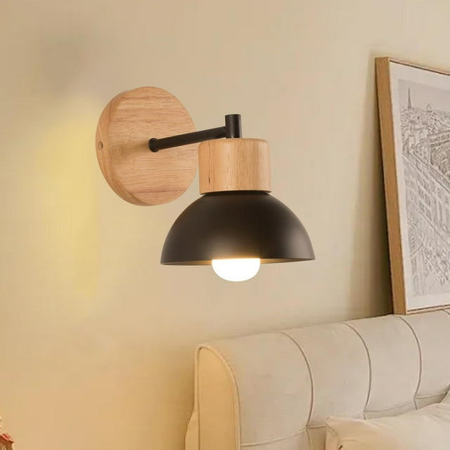 Lámpara de montaje en pared perfecl para dormitorio casquillo E27 negro