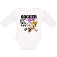 thumbnail image 3 of Inktastic Soccer Girl Girls Long Sleeve Baby Bodysuit, 3 of 5