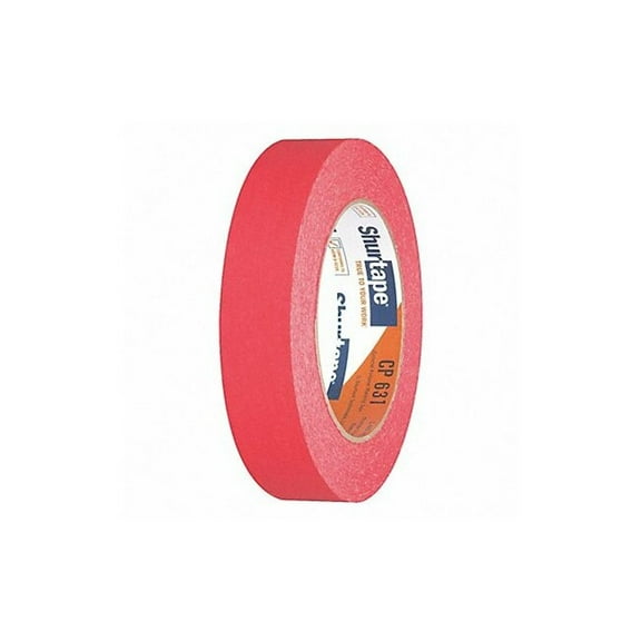 Masking Tape, 24 mm W x 55 m L, 4.9 mil Thick, Red, Rubber Adhesive, 36 PK