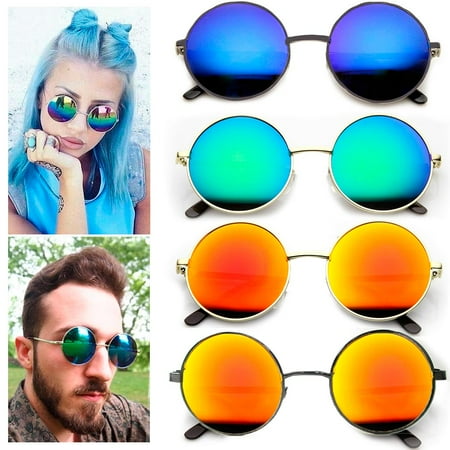Round Vintage Sunglasses - 1 Pc Retro Vintage Round Sunglasses Shades John Lennon Frame Color Mirror Lens