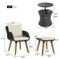 thumbnail image 5 of 5 Piece Outdoor Rattan Furniture Set, Patio Cushioned Sofa Chairs with Ottoman Footrest and Cool Bar Table, All Weather Sectional Furniture Set with Beige Seat Cushion for Backyard, Deck, Balcony, 5 of 11