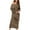 Khaki, variant on biudgviw Midi Dresses for Women Fashion Long Sleeve Round Neck Casual Fall Dress Baggy Wrap Bodycon Dress