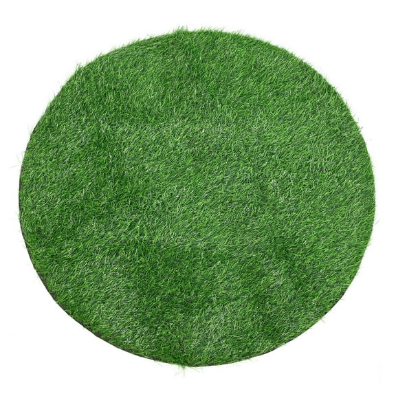 Homoyoyo Round Artificial Grass Mat, Green Plastic Lawn Decor for Indoor and Outdoor Use, 1 Piece Synthetic Turf