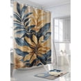 thumbnail image 3 of Retro Style Shower Curtain Set ，Waterproof Fabric Shower Curtains Abstract Palm Leaf Tropical Plants Shower Curtains for Bathroom,Bathroom Decor 54x"78", 3 of 6