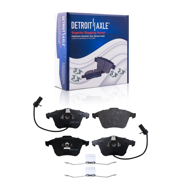 Detroit Axle - Front Brake Pads for 2005-2009 Audi A4, A4 Quattro, 2005-2011 A6, A6 Quattro, 2004-2009 Audi S4, Ceramic Brake Pads w/ Hardware Replacement