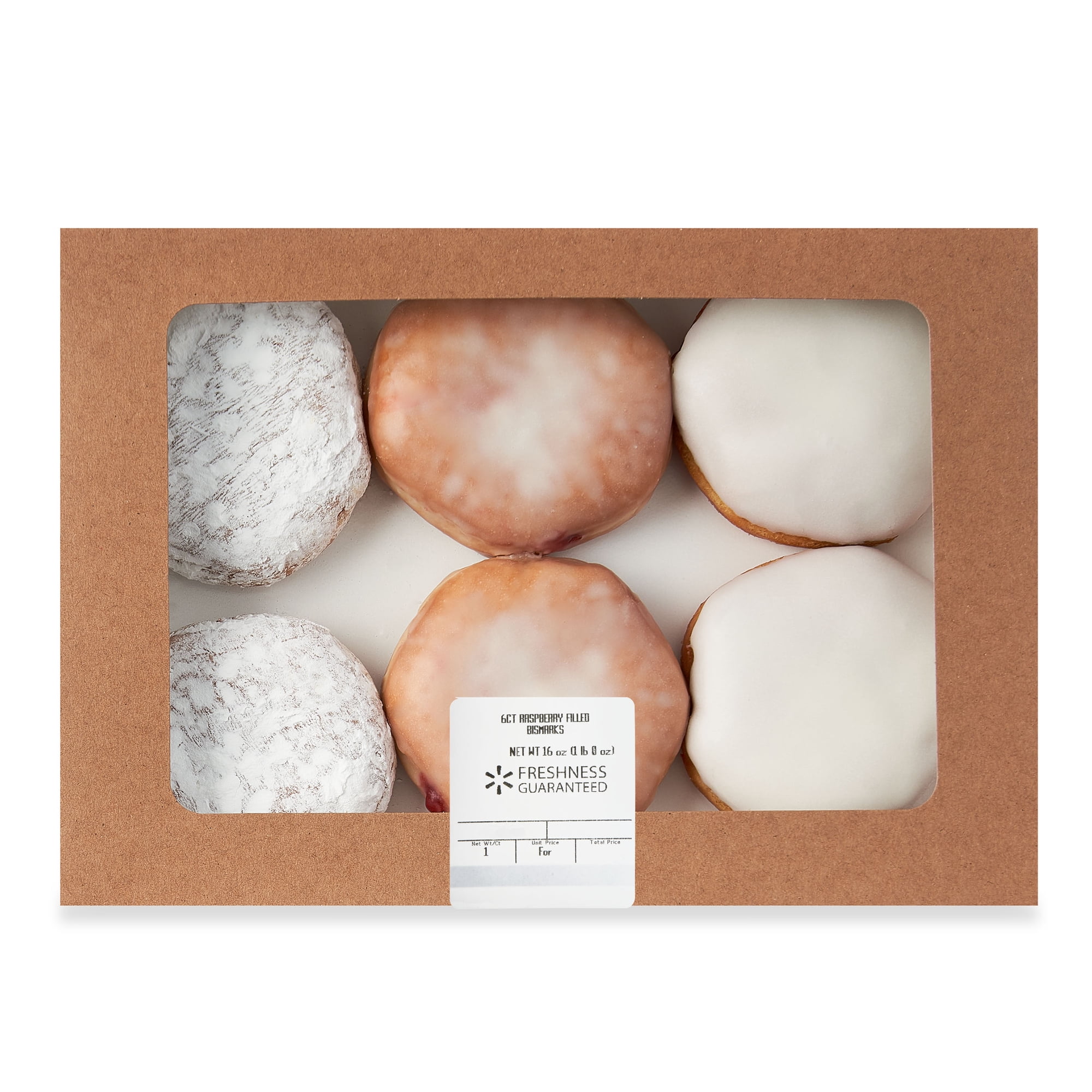 Freshness Guaranteed Raspberry Filled Bismark's, 16 oz, 6 Count