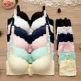 thumbnail image 4 of Bras For Women,Lace No Steel Ring Small Chest Gathered Adjustable Bra + Panty Set(70B-85B), 4 of 6