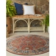 thumbnail image 2 of Unique Loom Outdoor Traditional Collection Area Rug - Era (4' 1" Round Antique Red/Blue), 2 of 8
