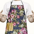 thumbnail image 2 of Pioneer Flower Floral Print Pattern Apron-Garden Aprons for Women with Pockets-Cotton Linen Waterproof Kitchen Cooking Gardening Aprons Adjustable for Kitchen,Cooking,BBQ and Salon 33x27 Inch, 2 of 7