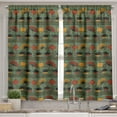 thumbnail image 2 of Ambesonne Tea Party Valance & Curtain, Chinese Vibes Print Boho, 55"x45", Reseda Green and Marigold, 2 of 6