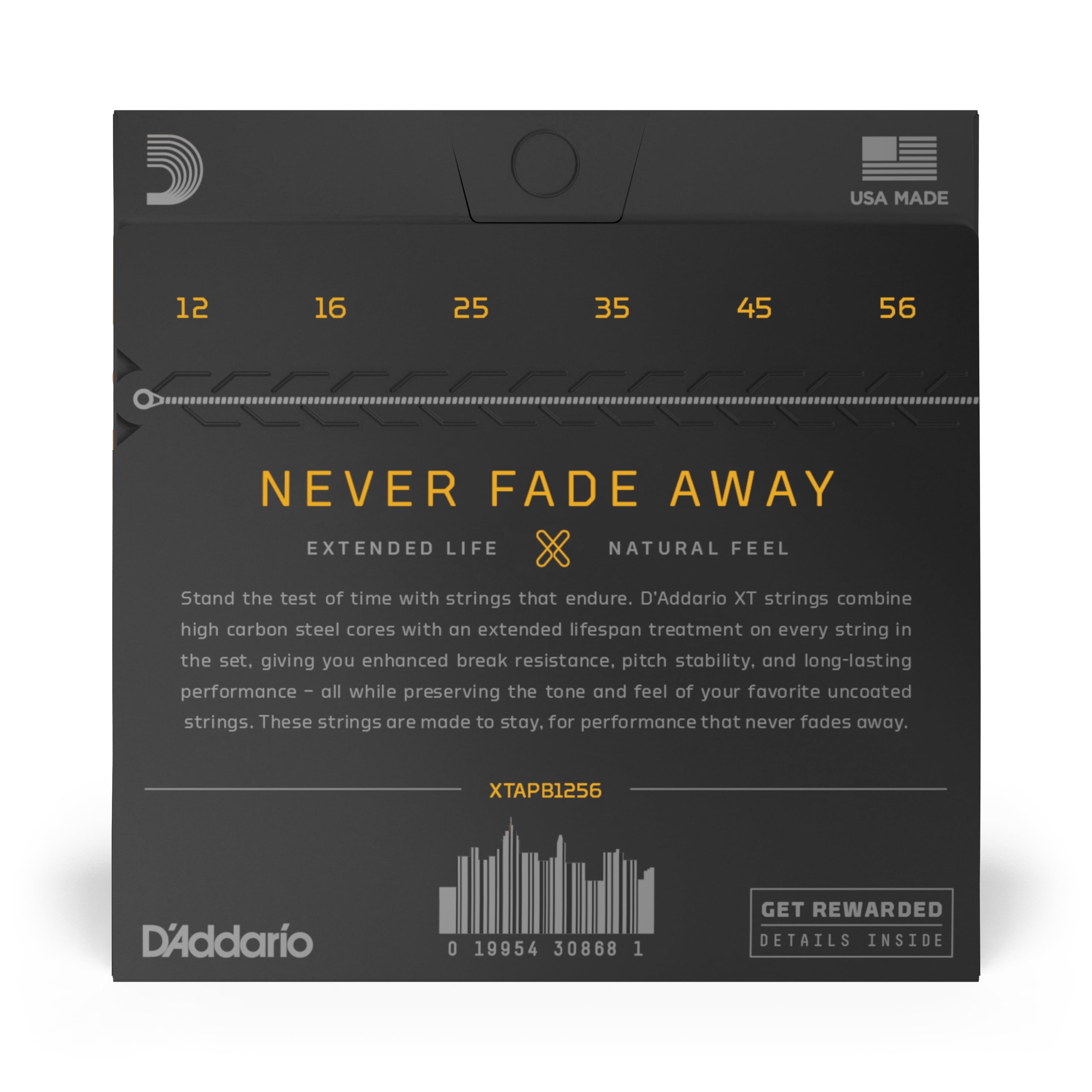 D'Addario Guitar Strings 3-Pack Extended Life Phosphor Bronze Light 12-56