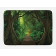 thumbnail image 1 of Tree Bath Mat, Illustration of a Pathway into a Mystic Rainforest, Plush Bathroom Decor Mat with Non Slip Backing, 29.5" X 17.5", Yellow Green, by Ambesonne, 1 of 2