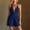 Navy, variant on IUYRTFE Women's Halter Jumpsuit Cotton Blend Regular Fit Sleeveless Short with Pockets Daily Wear