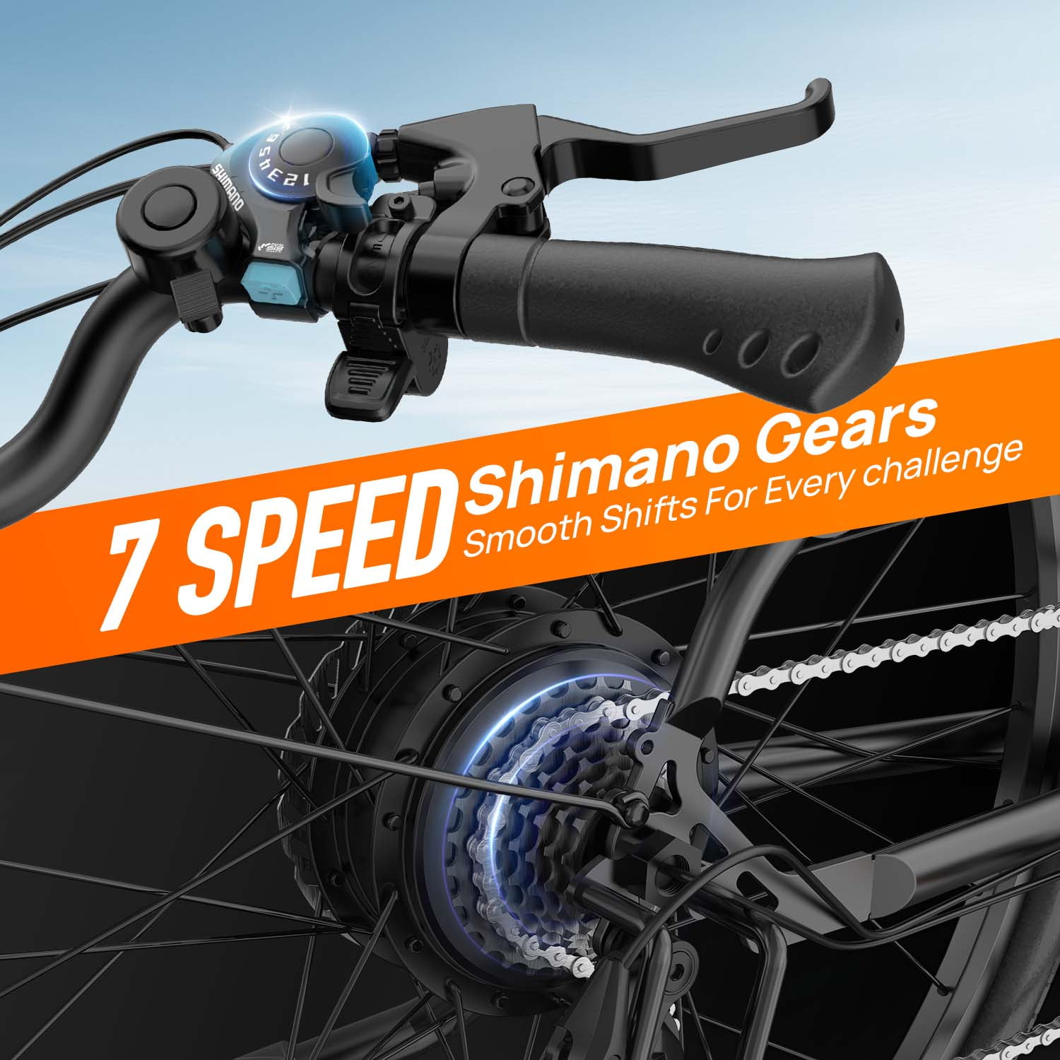 26" Electric Bike for Adults,750W Peak Motor,48V 10.4Ah Removable Battery, 60 Miles Range, 7-Speed City Commuter Ebike,UL2849