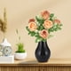 thumbnail image 3 of Ramo de rosas de seda - Flores artificiales de 33" con dalias, hortensias y follaje para decoración del hogar y bodas, 3 of 7