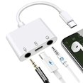 thumbnail image 1 of Adaptador USB C a micrófono y auriculares de 3,5 mm con puerto de carga, 1 of 7
