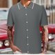 thumbnail image 1 of Playeras Elvqul Hombre Casual Gris Manga Corta Liso Solapa, 1 of 6