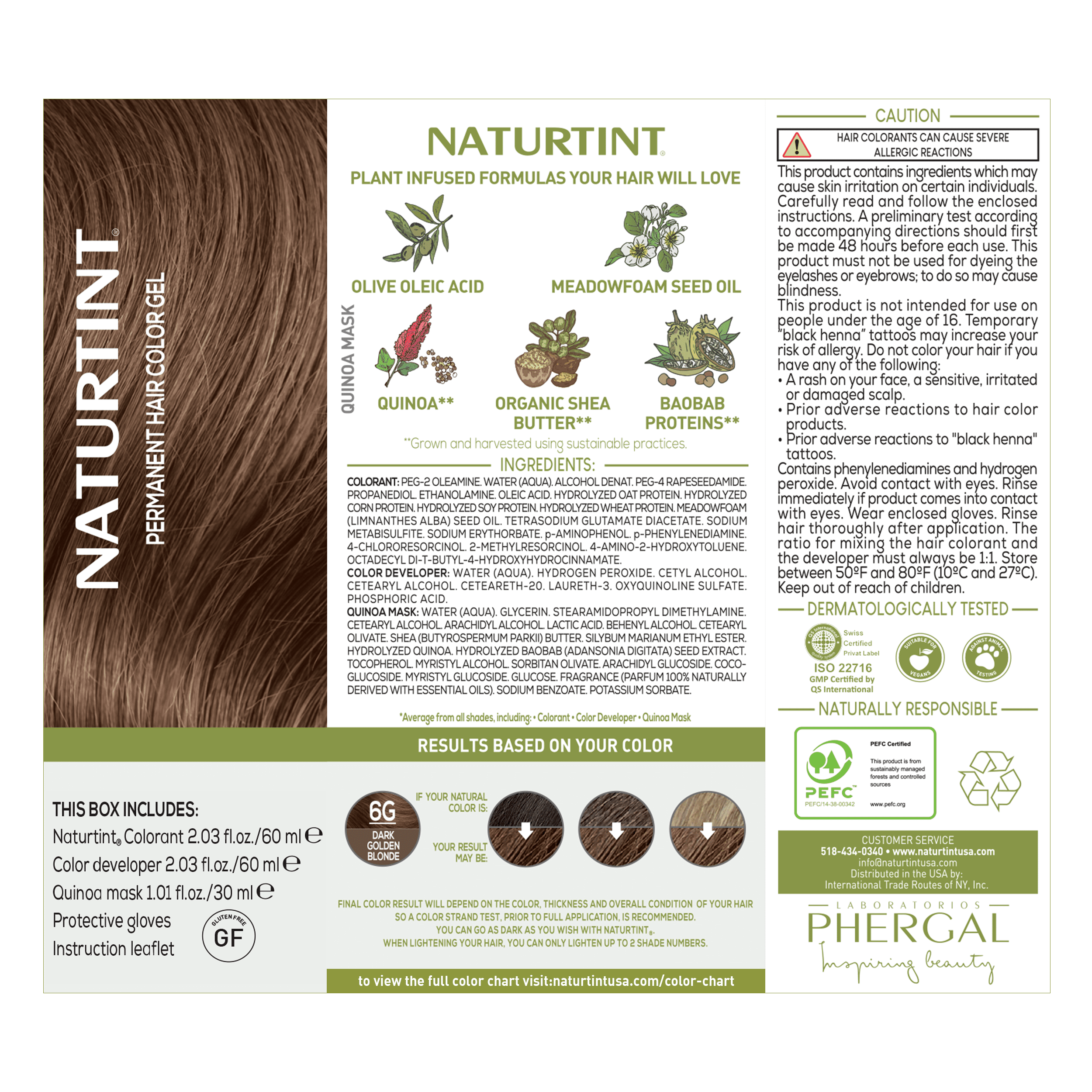 Naturtint 6G Dark Golden Blonde Permanent Hair Color, 6 Pack (Packaging May Vary)