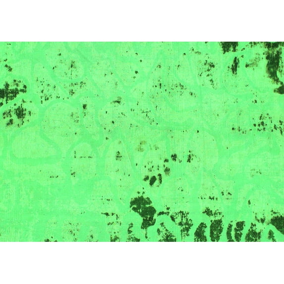 Ahgly Company Indoor Rectangle Abstract Green Modern Area Rugs, 5' x 8'