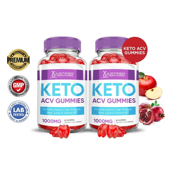 (2 Pack) Keto ACV Gummies 1000MG Dietary Supplement 120 Gummys