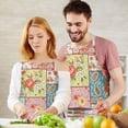 thumbnail image 3 of Pioneer Flower Floral Print Pattern Apron for Women and Men, Cotton Linen Waterproof with Pockets, Adjustable, 33x27 Inch for Kitchen, Gardening, BBQ, Salon, 3 of 6