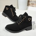 thumbnail image 4 of Tawop Boots for Women Mid-Calf Chunky Low Heel Buckle Thick Sole Fall Black Boots, 4 of 8