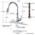 thumbnail image 2 of WOWOW Chrome Kitchen Faucets with Pull Down Sprayer, Stainless Steel Kitchen Sink Faucet, 2 of 6