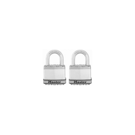 Master Lock 1-7/16" H x 13/16" W x 2" L Laminated Steel Ball Bearing Locking Padlock 2 pk