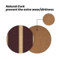 thumbnail image 4 of Multi-Shape Mdf Cork Coaster 4 Pieces Of Anti-Slip, Anti-Wear And Anti-Fouling 3.9in Easy To Clean And Stable Structure Maroon Stripe_3 Round Shape, 4 of 7