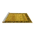 thumbnail image 2 of Ahgly Company Machine Washable Indoor Square Oriental Yellow Modern Area Rugs, 4' Square, 2 of 4