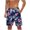 Blue, variant on ZRGHAOYLQ Plus Size Hawaiian Shorts Trendy Floral Print Beach Shorts Mens Quick Dry Elastic Waist Short Pants Big and Tall Drawstring Shorts with Pockets
