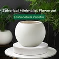 thumbnail image 4 of FloraFairy 19.7" Dia x 15.8" H, 12.6" Opening Plastic Sphere Planter with Drainage Hole and Plug, Lightweight Large Flower Pot, Round Plant Container for Indoor Outdoor, Cream, Off-White, 4 of 5