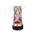 thumbnail image 6 of BLISSFUL STEP Women's Platform Lace Up Polka Dots Printing Combat Boots Silver Red 7.5, 6 of 6