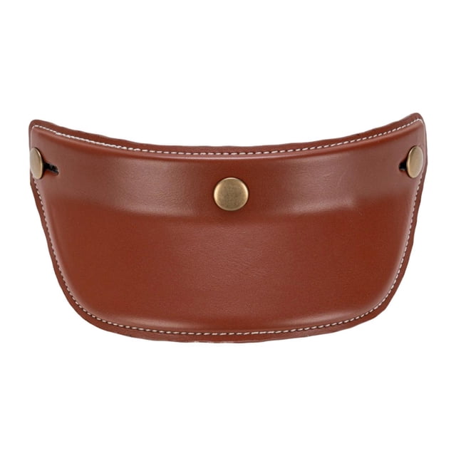 DYNWAVECA Helmet Visor Peak Shield Lightweight Replacement Part Leather Sun Protection Opens Face 3 Snap Sturdy Accessories Helmet Brim Brown