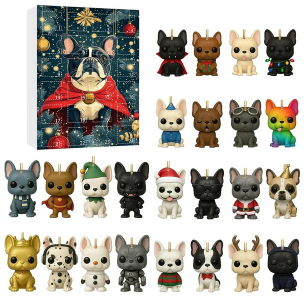 Calendario Cuenta Regresiva Navidad Bulldog Francés para Amantes Los Padres (c)