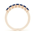 thumbnail image 2 of ANGARA Natural Half Eternity Seven Stone Sapphire Wedding Ring in 14K Rose Gold for Women (Size-3mm) | September Birthstone, Birthday, Anniversary, Jewelry Gift for Women | Natural Blue Sapphire Ring, 2 of 8